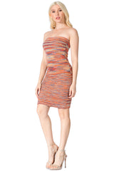 Mutli-colored Stripes Knit Tube Dress