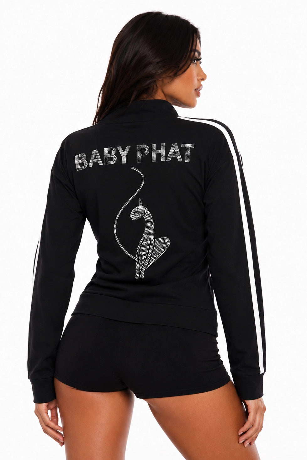 Black Baby Phat Rhinestone Track Jacket