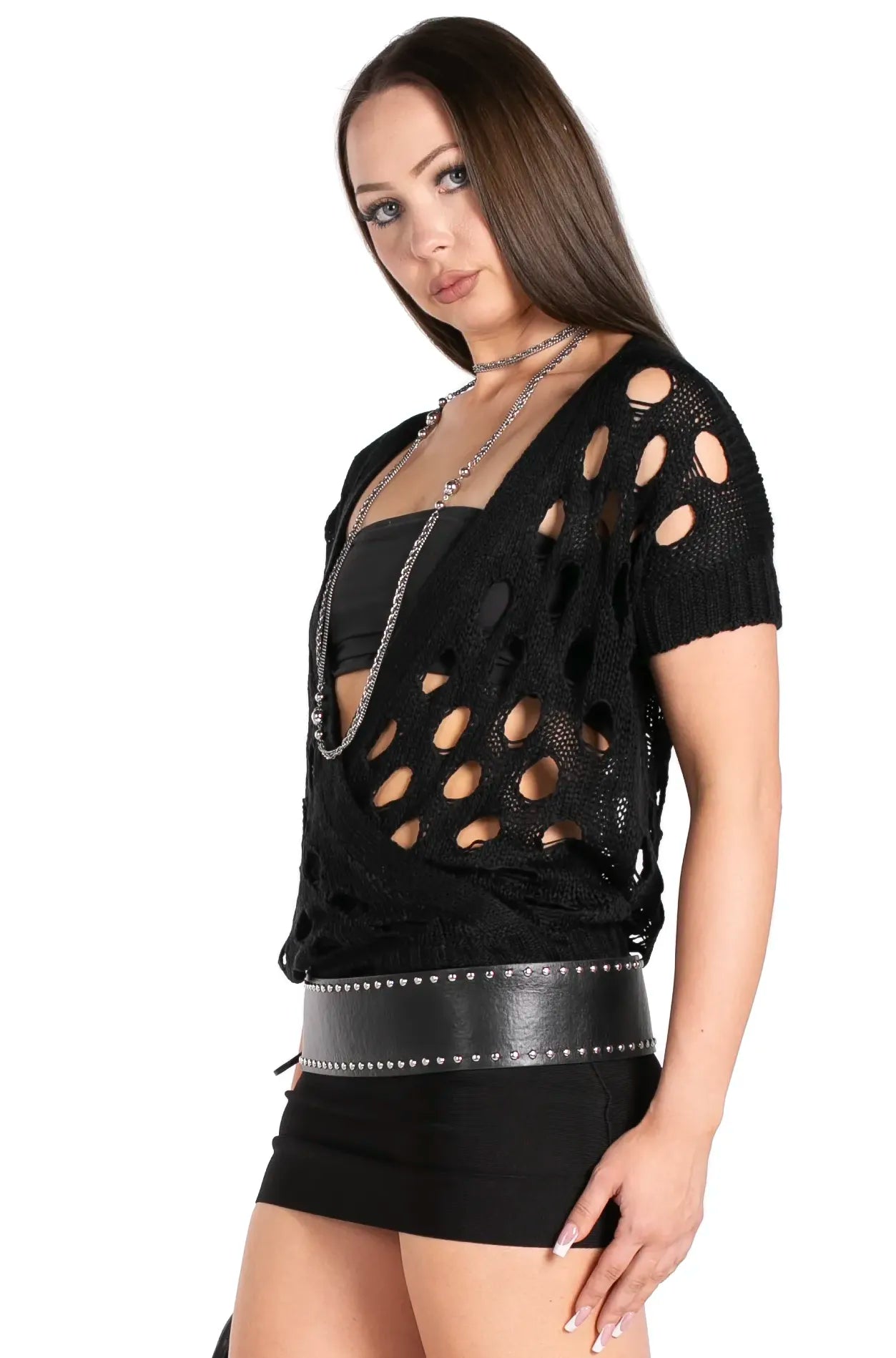 After Hours Openwork Knit Pullover