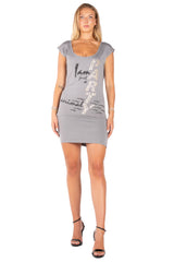 Graphic Print Off-Shoulder Mini Dress – Leopard "PARTY" Animal Tunic Dress