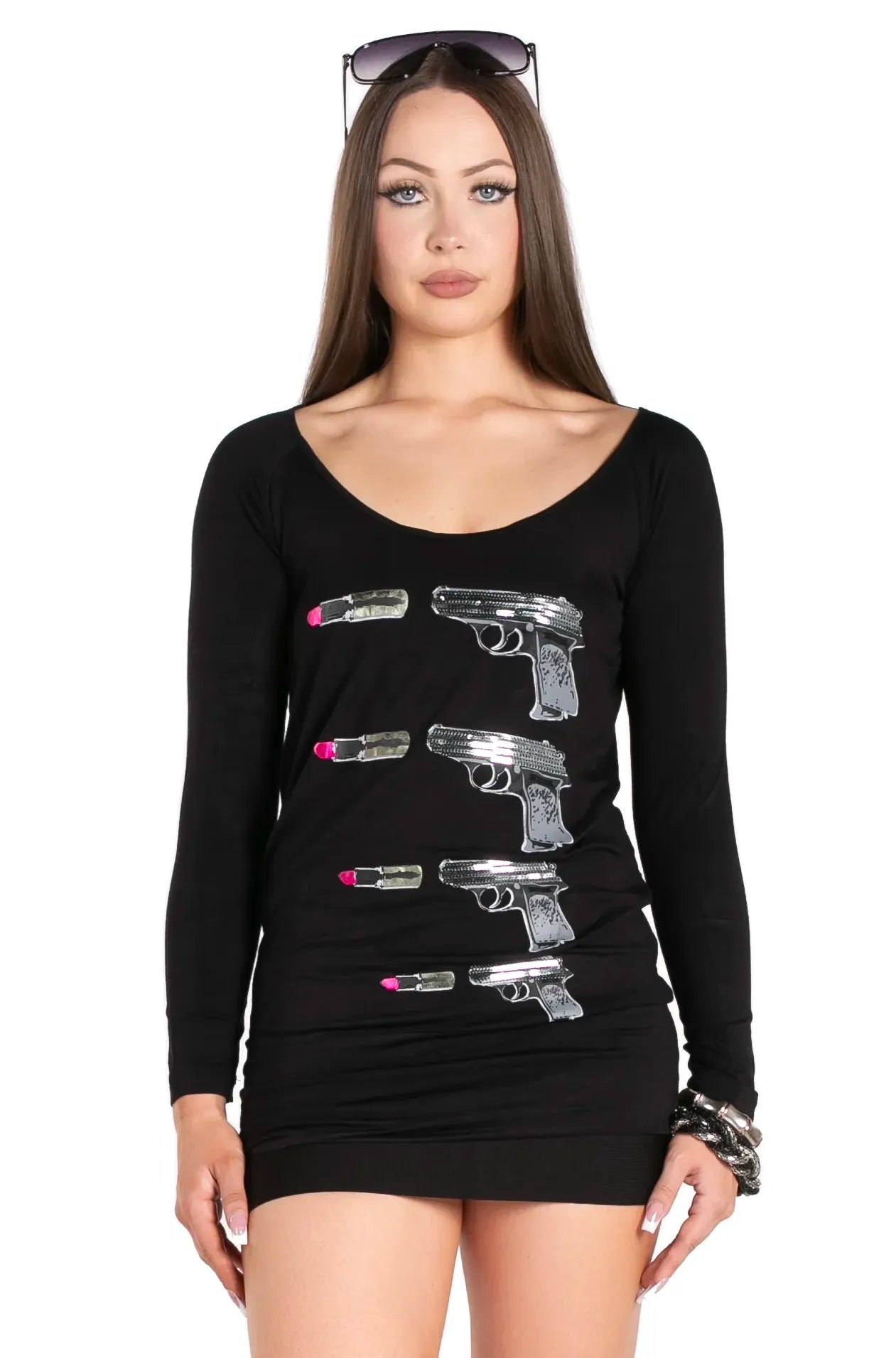 LipstickBullets Long-Sleeve Graphic Tunic.