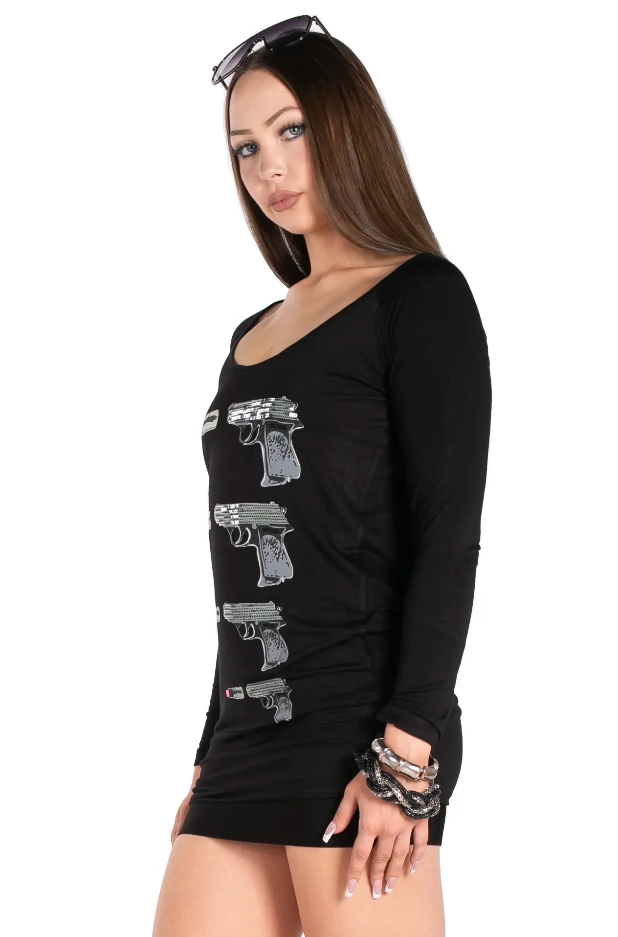 LipstickBullets Long-Sleeve Graphic Tunic.