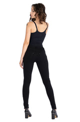 BCBG High-Waisted Button Front Pants with Pockets - Stretch Fitted Trousers