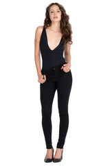 BCBG High-Waisted Button Front Pants with Pockets - Stretch Fitted Trousers