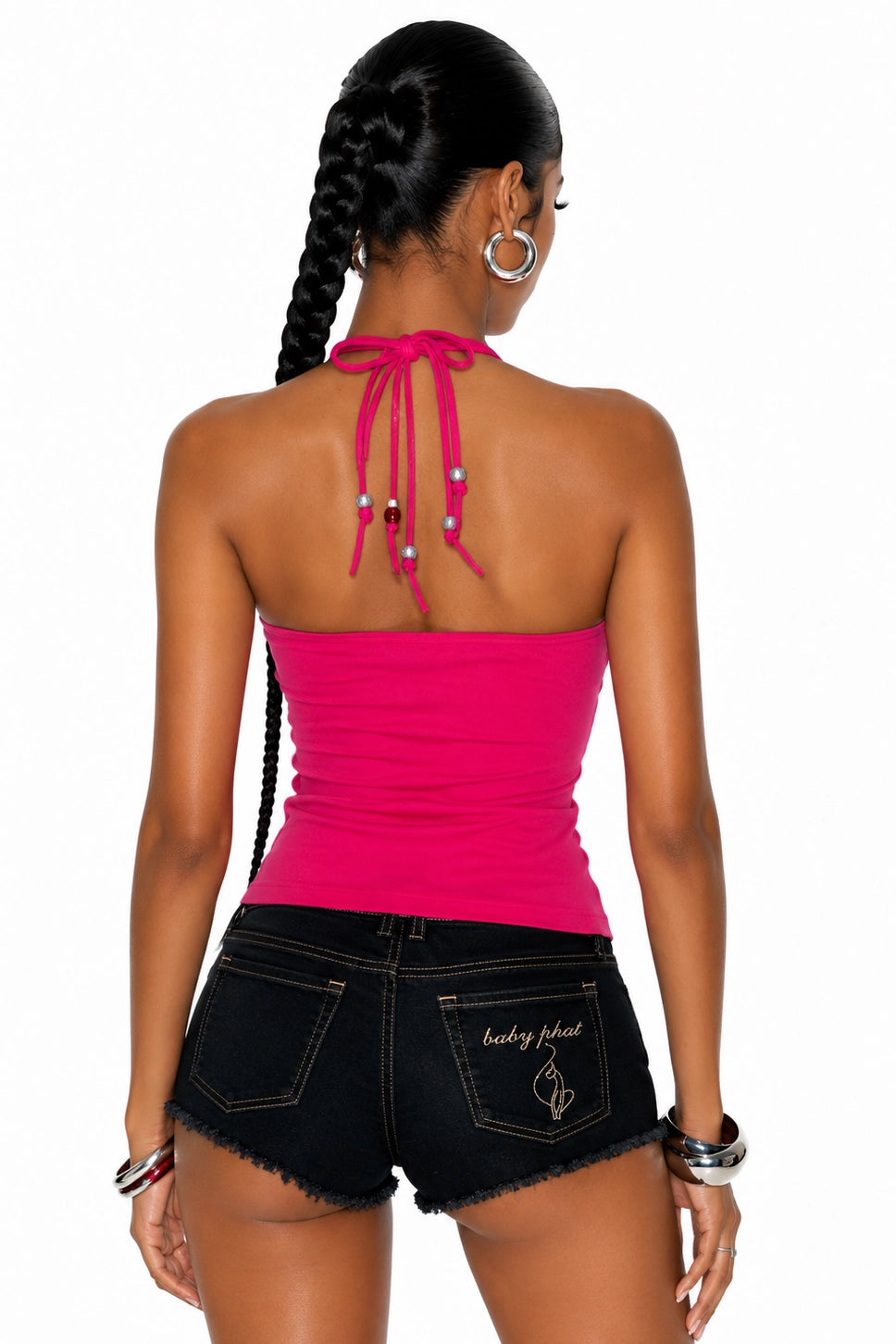 Baby Phat Pink Rhinestone Halter Top