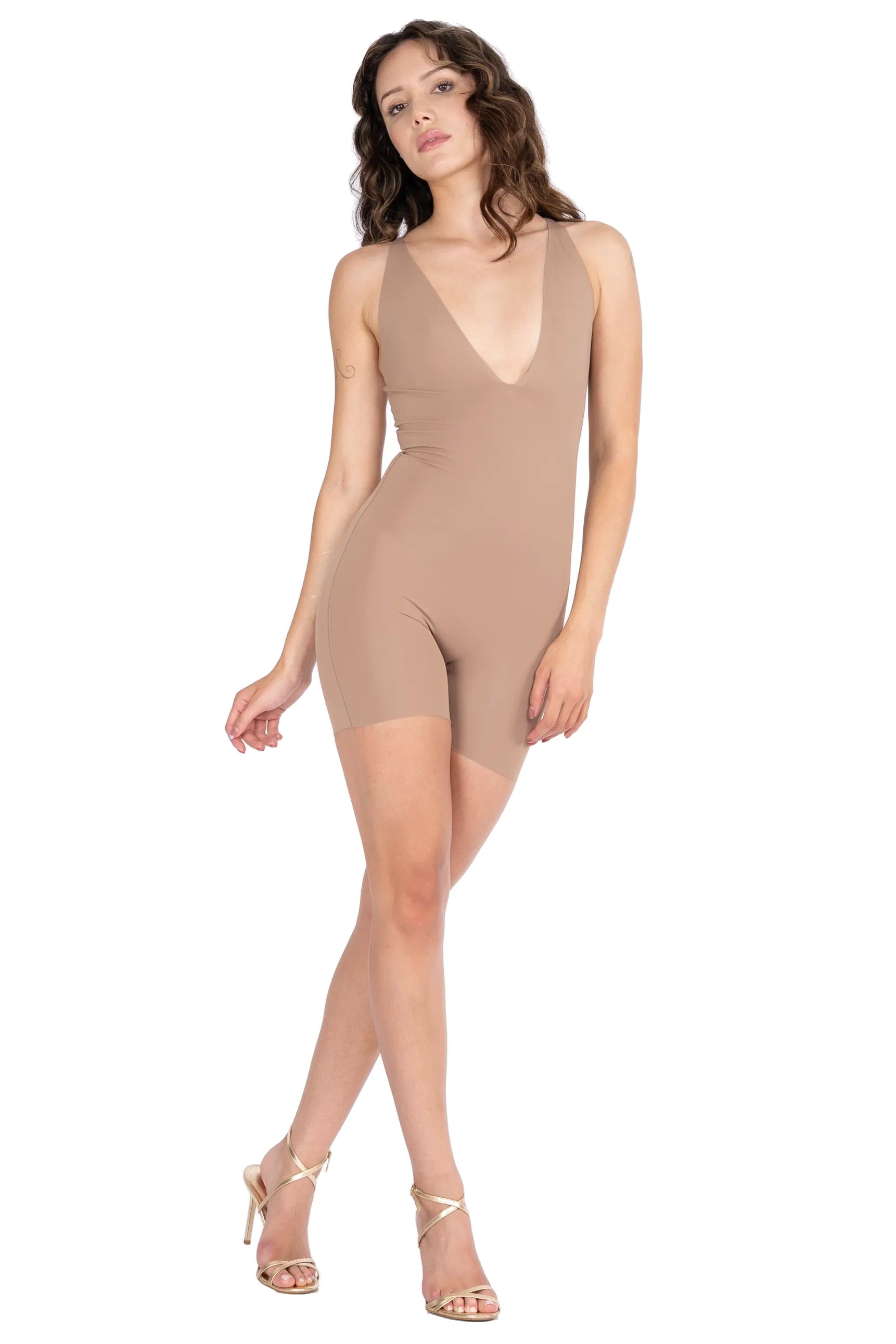Y2K Rubber Shine Seamless Bodysuit Romper