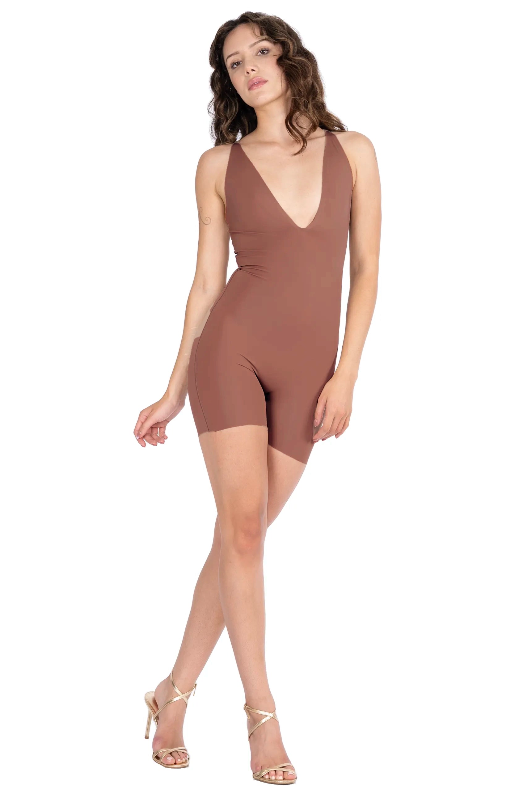 Y2K Rubber Shine Seamless Bodysuit Romper