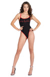 Baby Phat Ribbed High-Cut Bodysuit - Logo Deep V One Piece