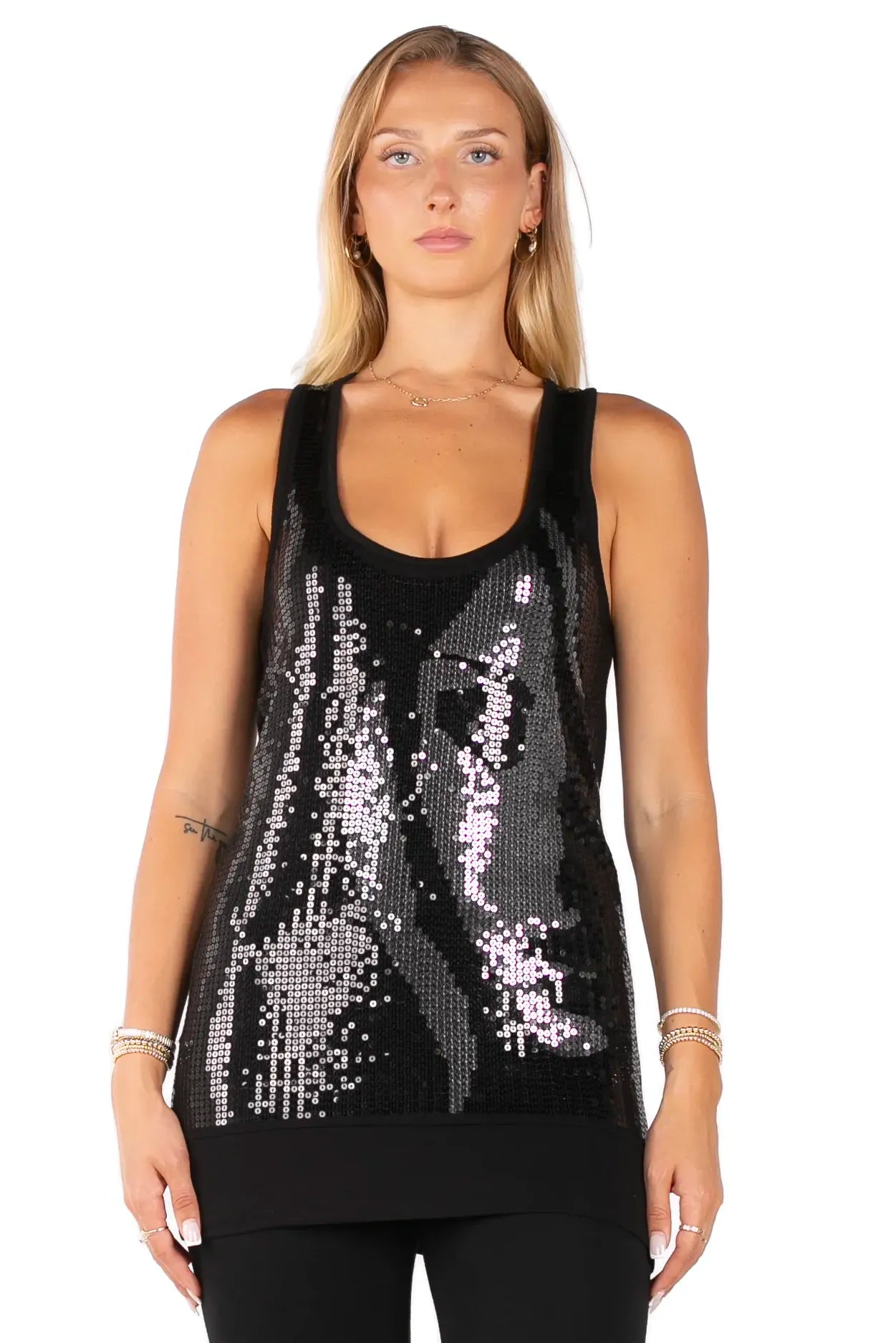 After Party Sequin Racerback Tunic