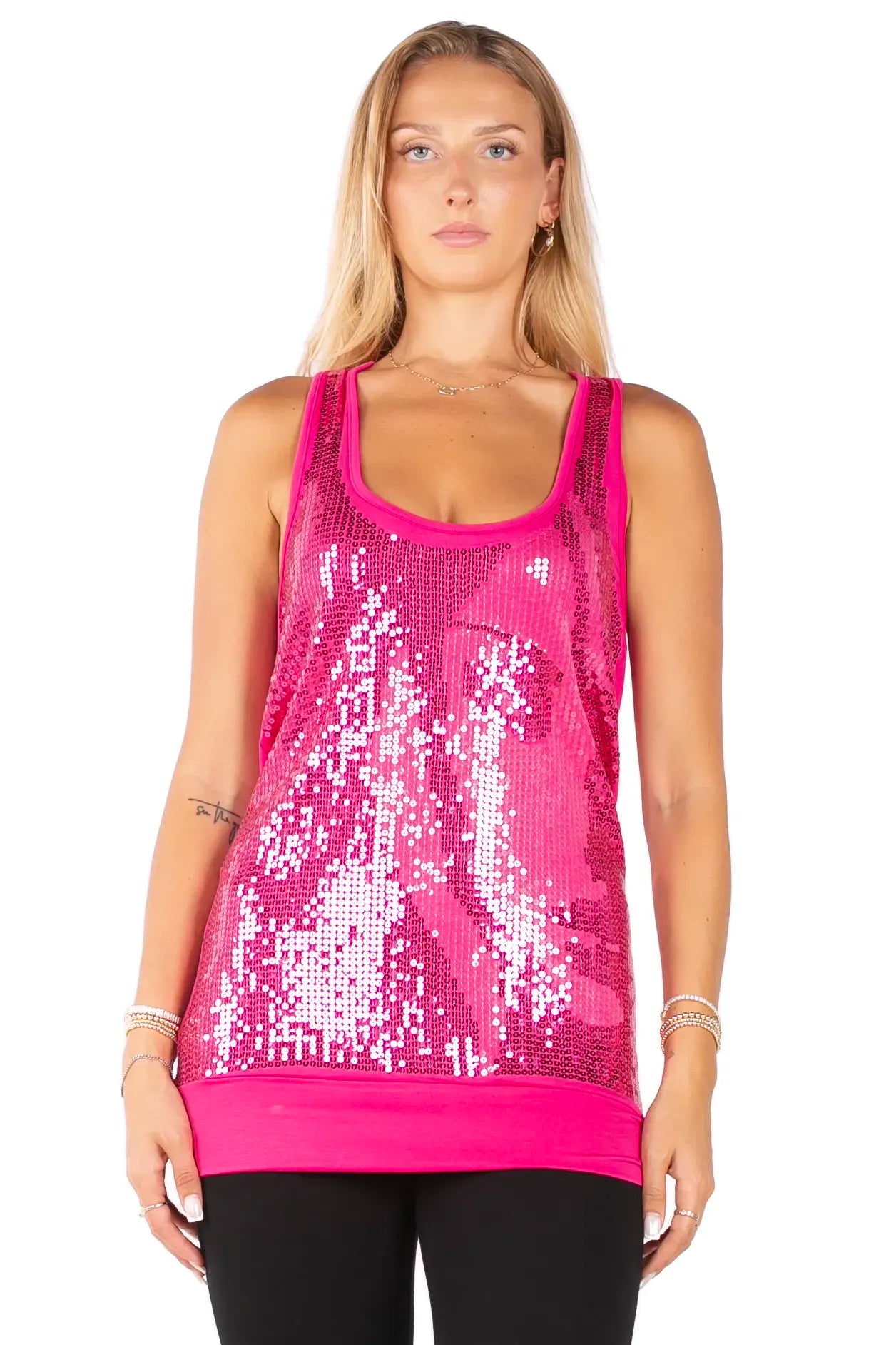 After Party Sequin Racerback Tunic