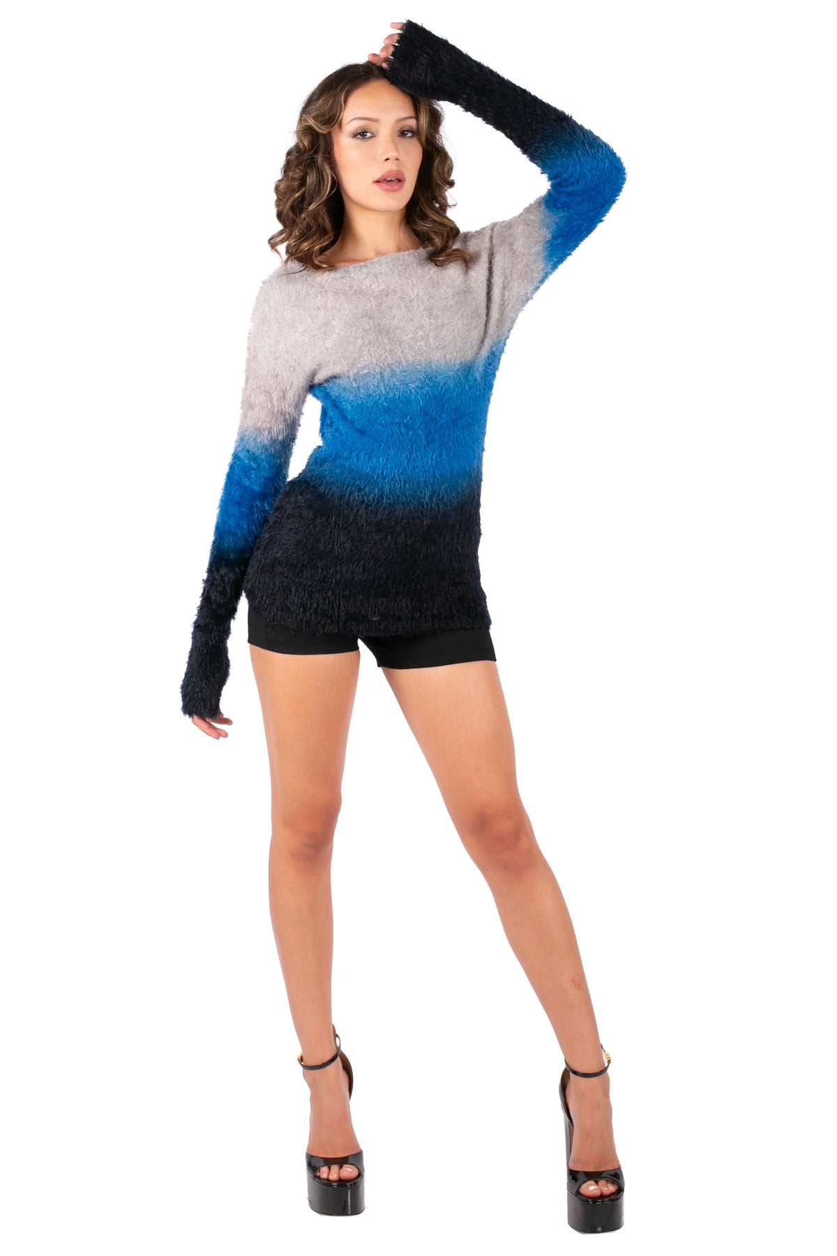 Ombre Fuzzy Knit Sweater