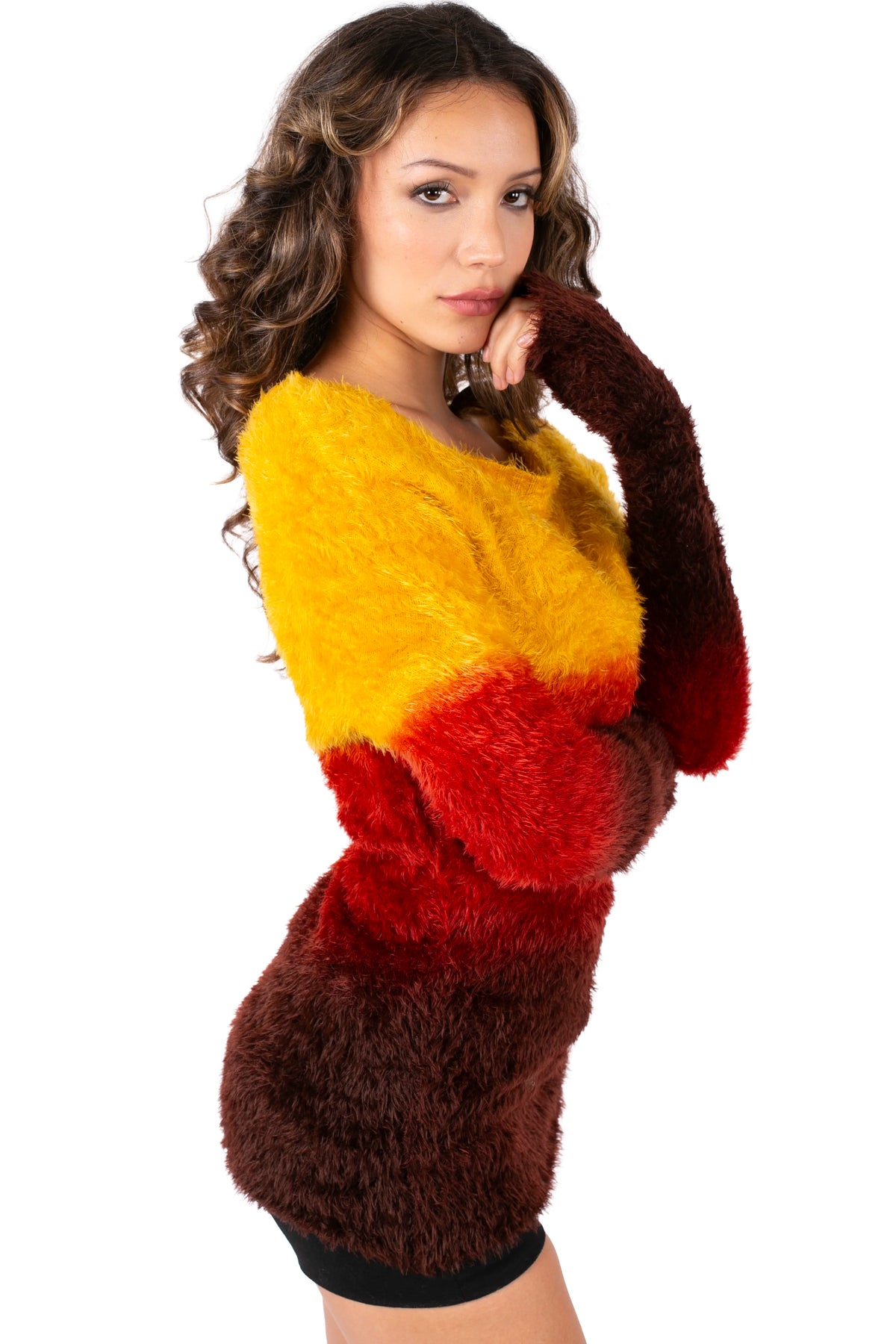 Ombre Fuzzy Knit Sweater