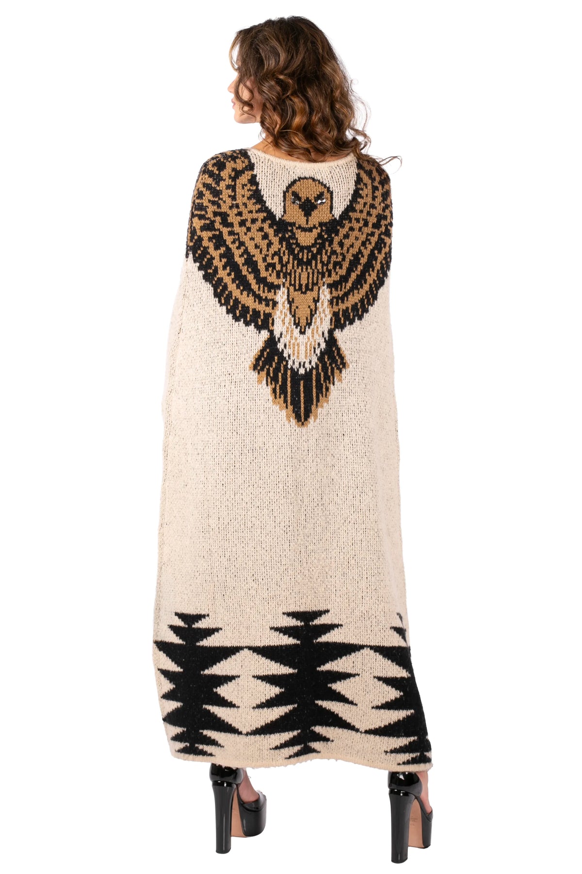 Eagle Intarsia Maxi Cardigan