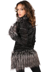 Faux Fur Tie-Waist Cardigan
