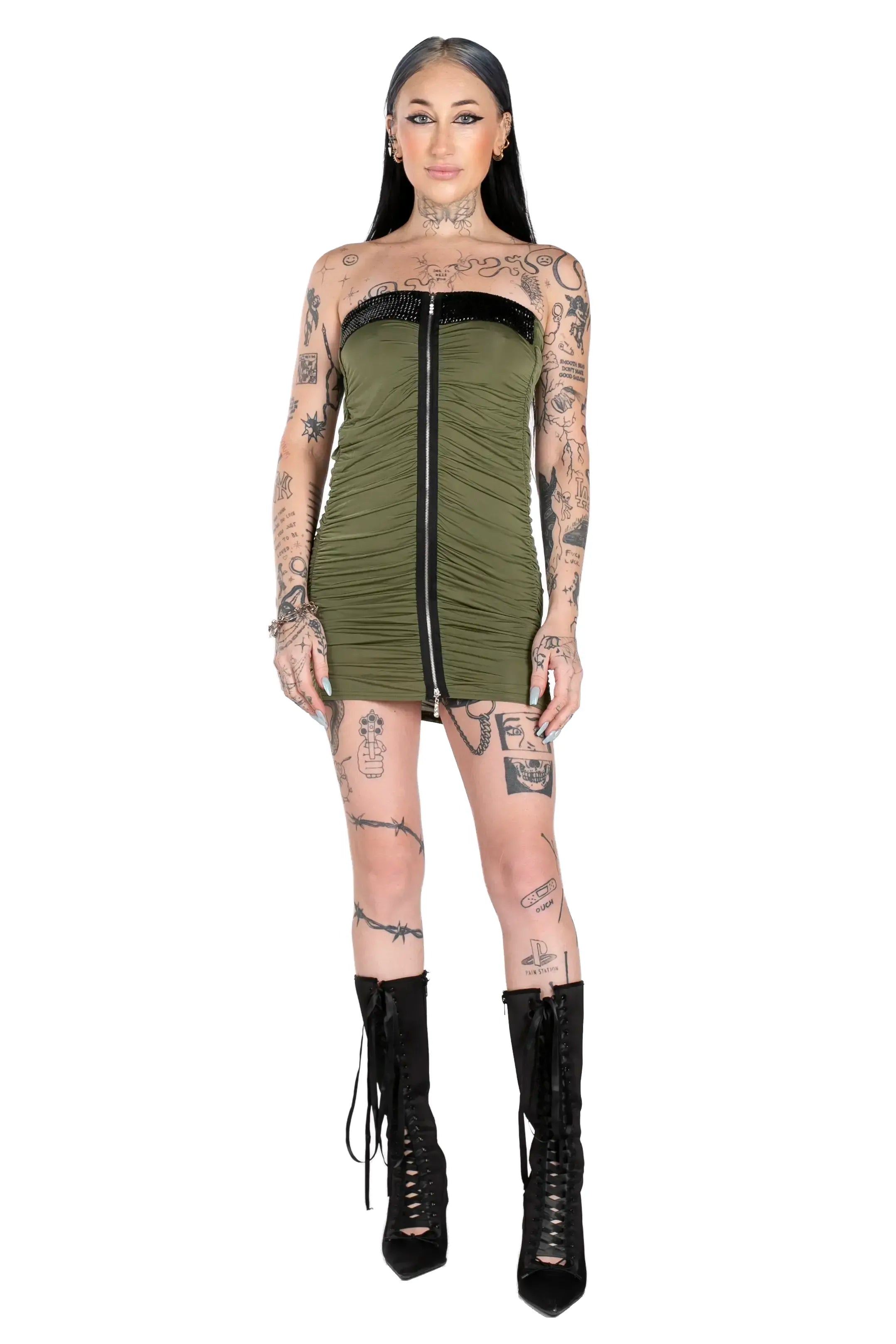 Hot Gossip Ruched Mini Dress