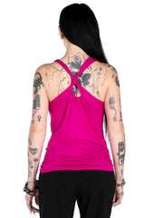 Jewel-neck Racerback tank.