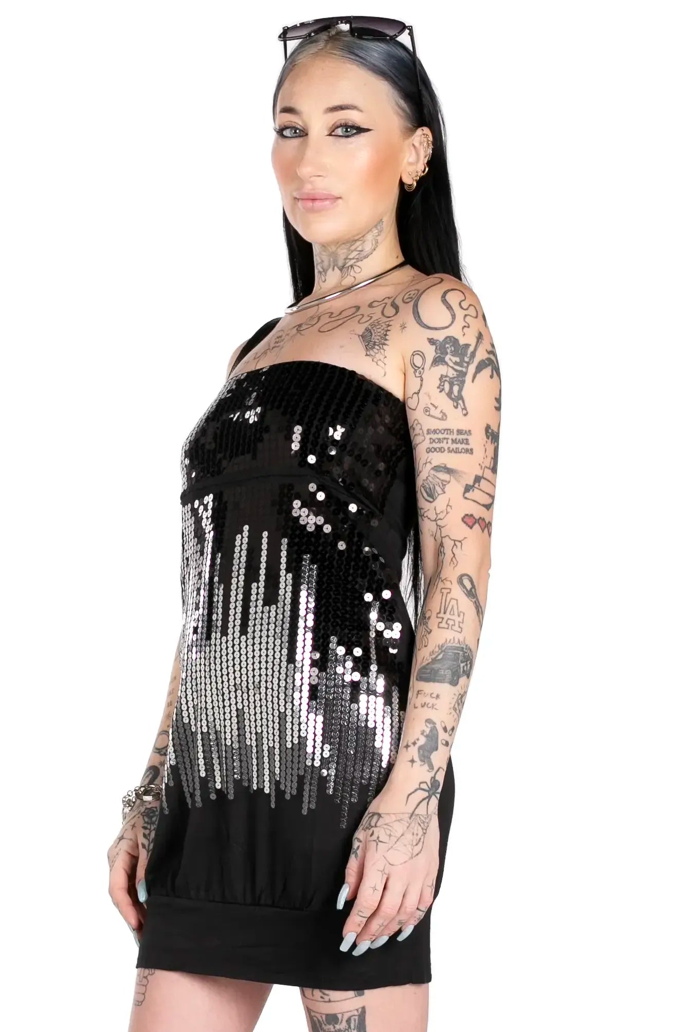 Dazzling StraplessMini-Dress.