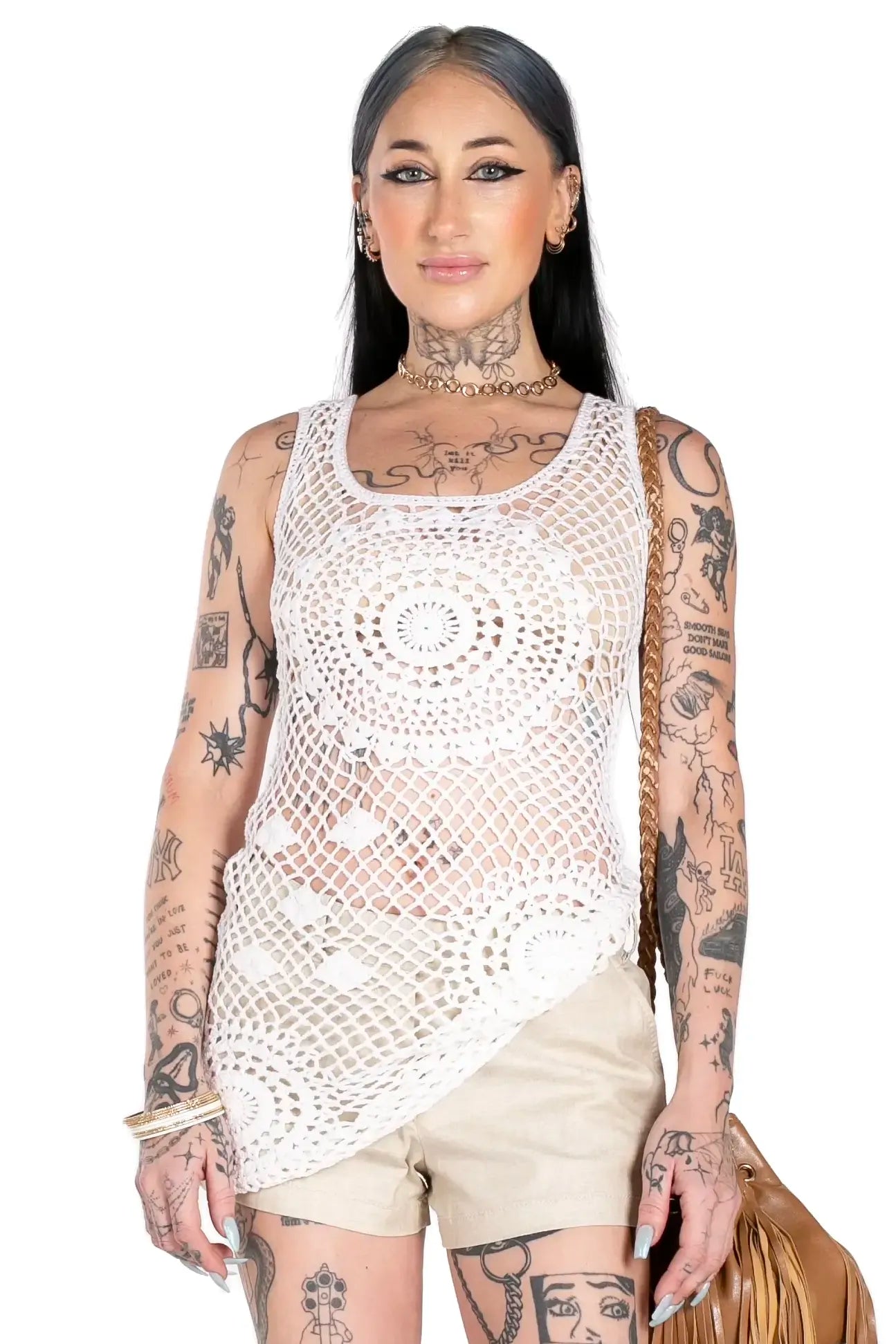 Barely Famous Crochet Tank Dress
