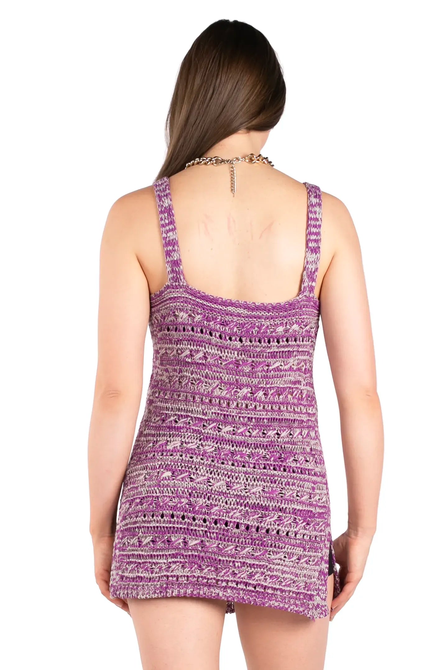 Two-tone Wide-Strap Knit Tank.
