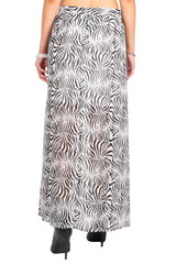 Printed Sheer Maxi Skirt.