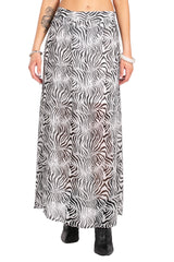 Printed Sheer Maxi Skirt.