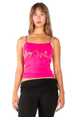Baby Phat Gold Rhinestone Logo Cami Top - Jet Black | Y2K Hardware Camisole