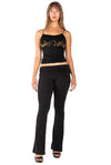 Baby Phat Gold Rhinestone Logo Cami Top - Jet Black | Y2K Hardware Camisole