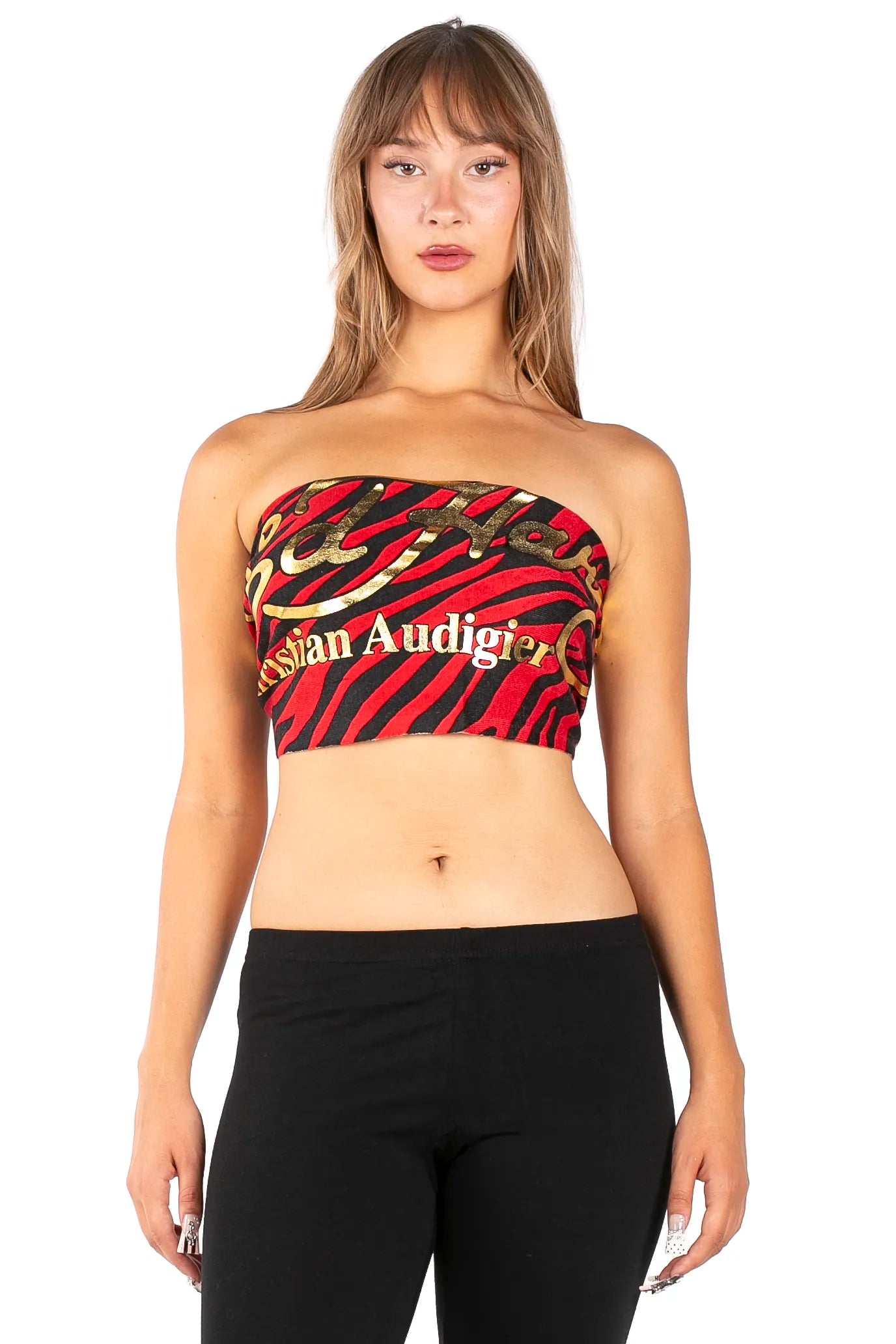 Ed Hardy By Christian Audigier Tiger Tattoo Print Scarf - Y2K Vintage Style Zebra Striped Knit Muffler