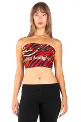 Ed Hardy By Christian Audigier Tiger Tattoo Print Scarf - Y2K Vintage Style Zebra Striped Knit Muffler