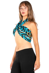 Ed Hardy By Christian Audigier Tiger Tattoo Print Scarf - Y2K Vintage Style Zebra Striped Knit Muffler