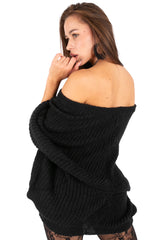 Off-Shoulder Knit Mini Dress