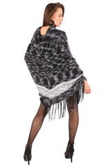 Fringe Knit Poncho Dress