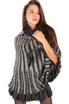 Textured Turtleneck Poncho Sweater