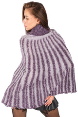 Textured Turtleneck Poncho Sweater