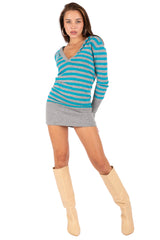 Striped Hooded Mini Dress