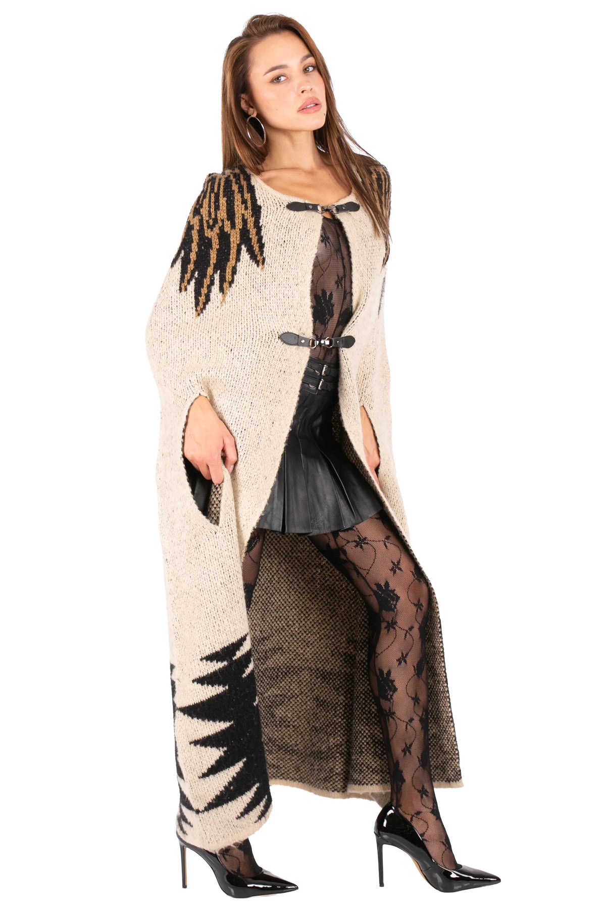 Eagle Intarsia Maxi Cardigan