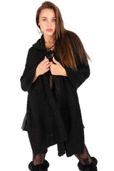 Hooded Knit Poncho