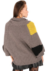 Graphic Knit Poncho Sweater