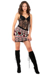Y2K Red Geometric Honeycomb Print Mini Skirt – Sexy Bodycon Stretch Skirt