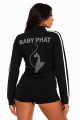 Black Baby Phat Rhinestone Track Jacket