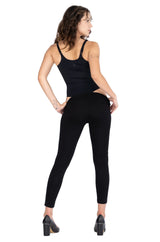 BCBG Simply Best Mid-Rise Leggings - Stretch Cotton Logo Pants