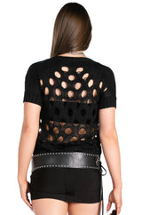 After Hours Openwork Knit Pullover