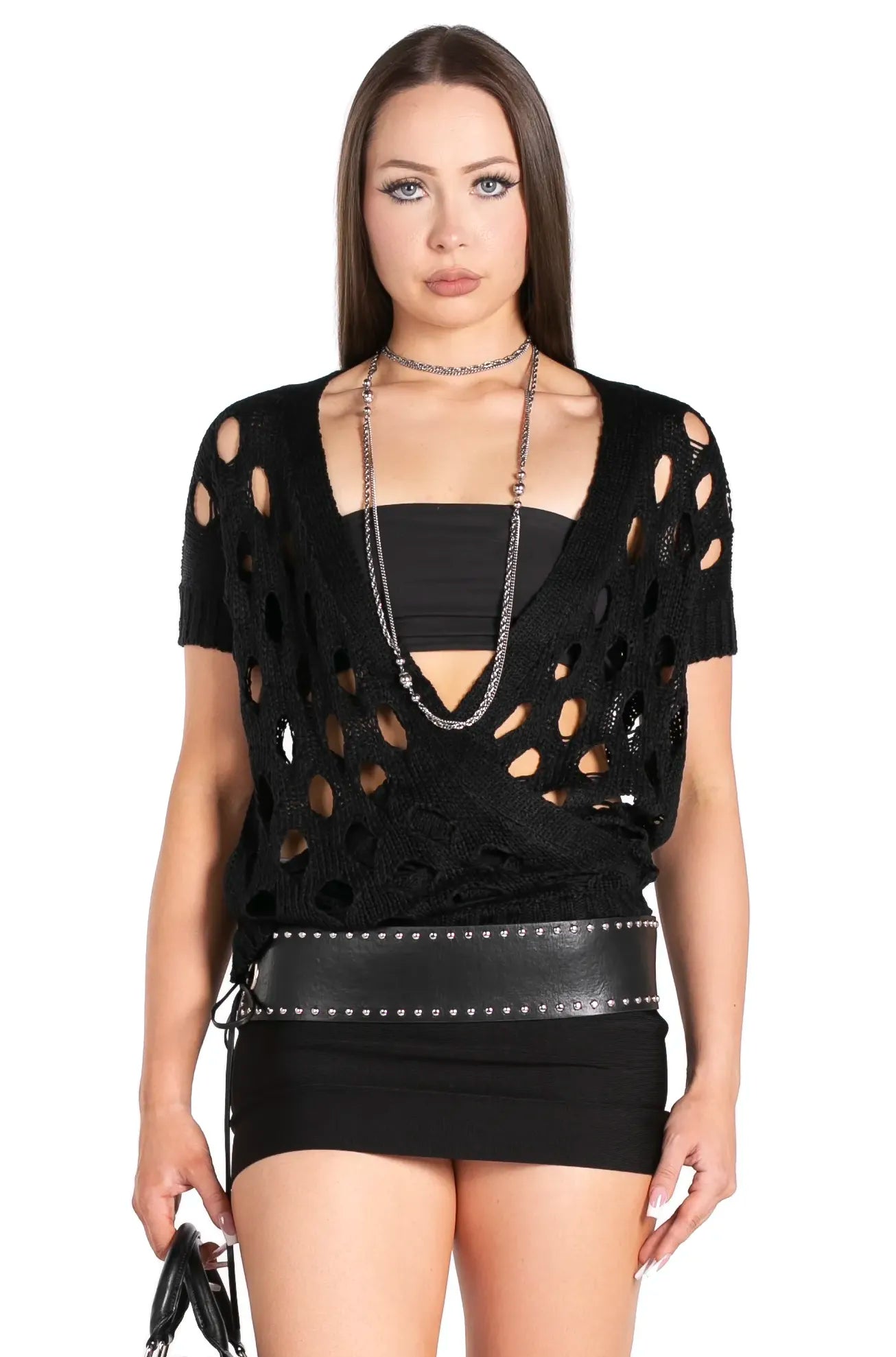 After Hours Openwork Knit Pullover