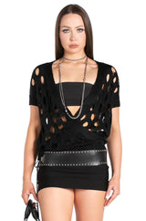 After Hours Openwork Knit Pullover