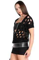 After Hours Openwork Knit Pullover