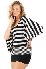 Monochrome Mirage Kimono Top