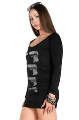 LipstickBullets Long-Sleeve Graphic Tunic.