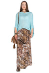 Printed Sheer Maxi Skirt.