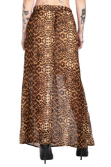 Printed Sheer Maxi Skirt.
