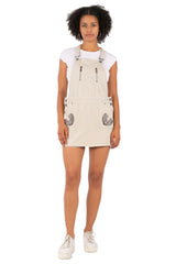 Hale Bob Light Blue Denim Overalls Dress Y2K | Sequin Pocket Mini Skirt Overalls | Adjustable Straps Zip Detail